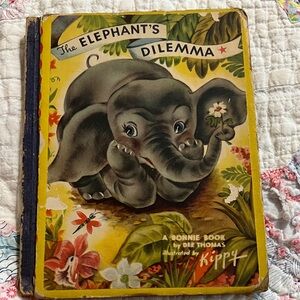The Elephant's Dilemma by Kippys - Illustrated Children’s Book Vintage 40s